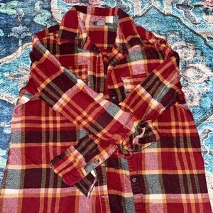 Natural Reflections Red and Yellow Plaid Shirt